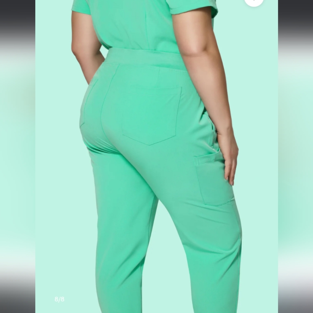 Mandala Scrubs Surgical Green 9-pocket Jogger Pants XL - Picture 3 of 5